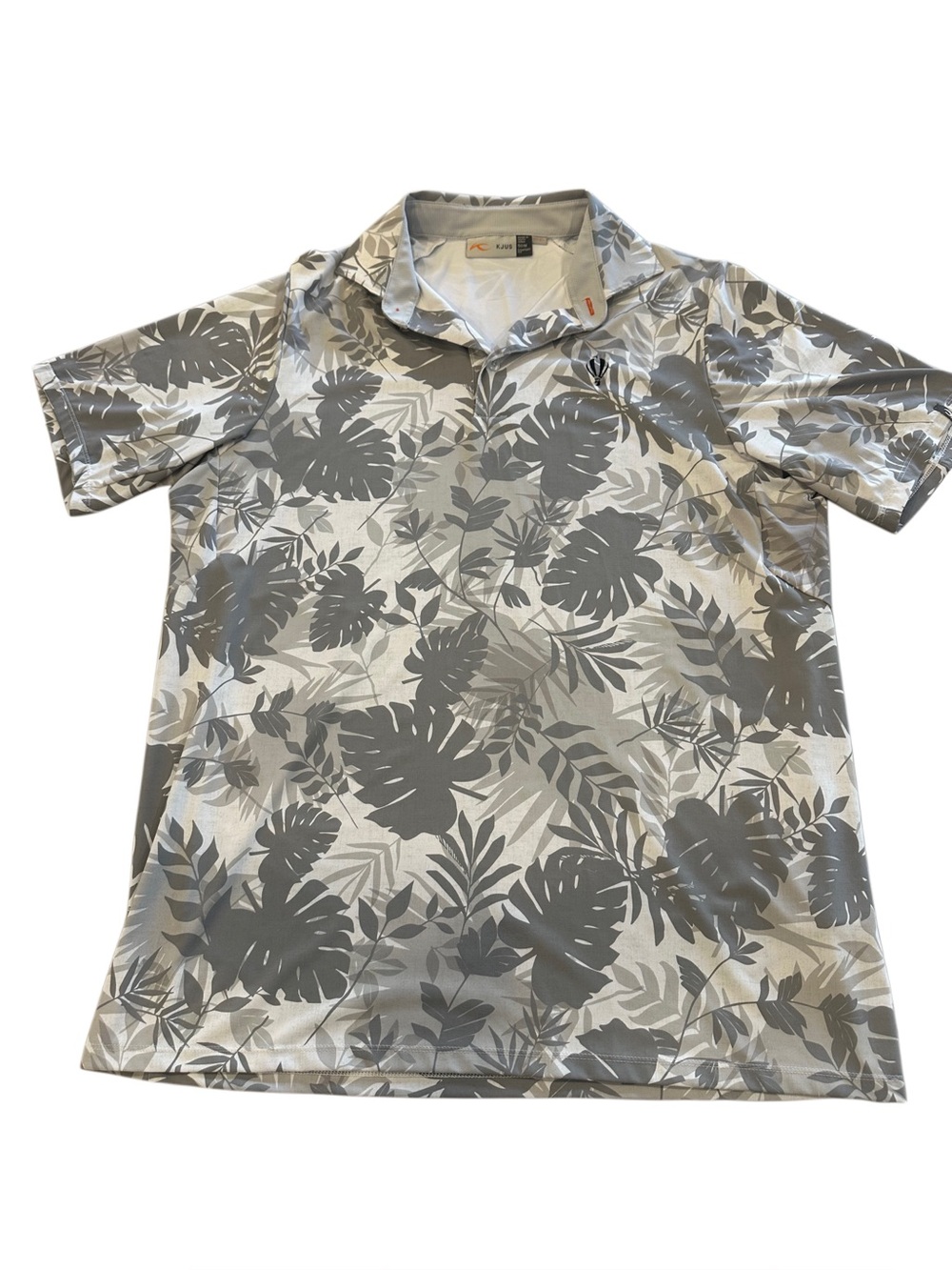 Men’s KJUS Gray & White Patterned Polo